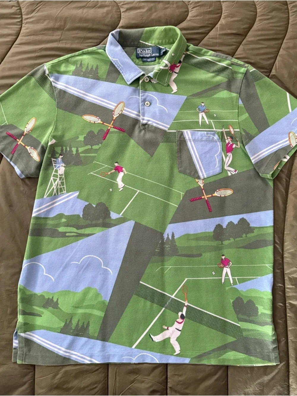 POLO Ralph Lauren 🎾 Tennis print Polo shirt circa 2014 - Picture 2 of 9
